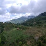 Drone shot of mountainside landscape in Honduras