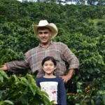 Producer Remiery Carabajal at Finca Los Pinos with family Honduras