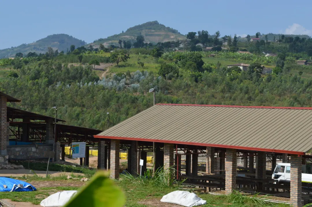 The coffee washing station at Gisanga in Rwanda for preparing specialty coffee