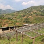 Beautiful landscape of Bwenda Mountain washing station for community coffee processing in Rwanda