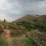 Rwandan landscape across a coffee washing station