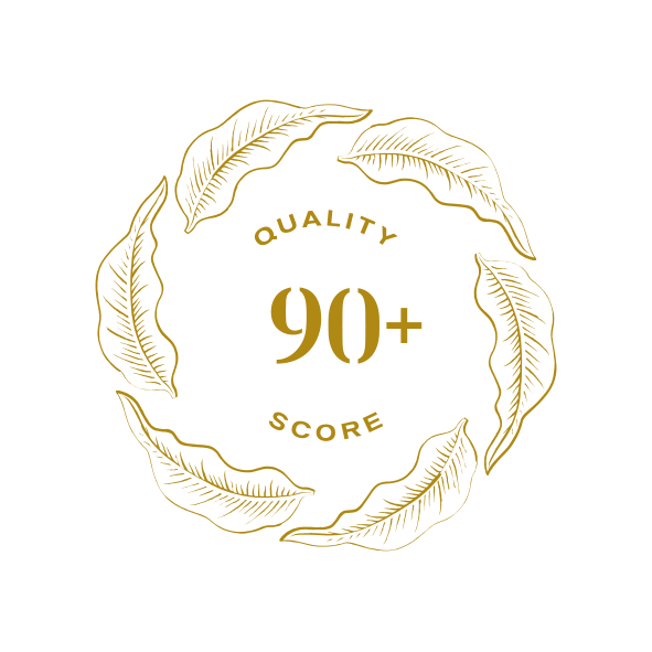 Gold label coffees score 90+ points. These coffees are our premium range. They are rare and super high quality.