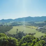 Panoramic view of farm landscape at Santa Lucia Estate