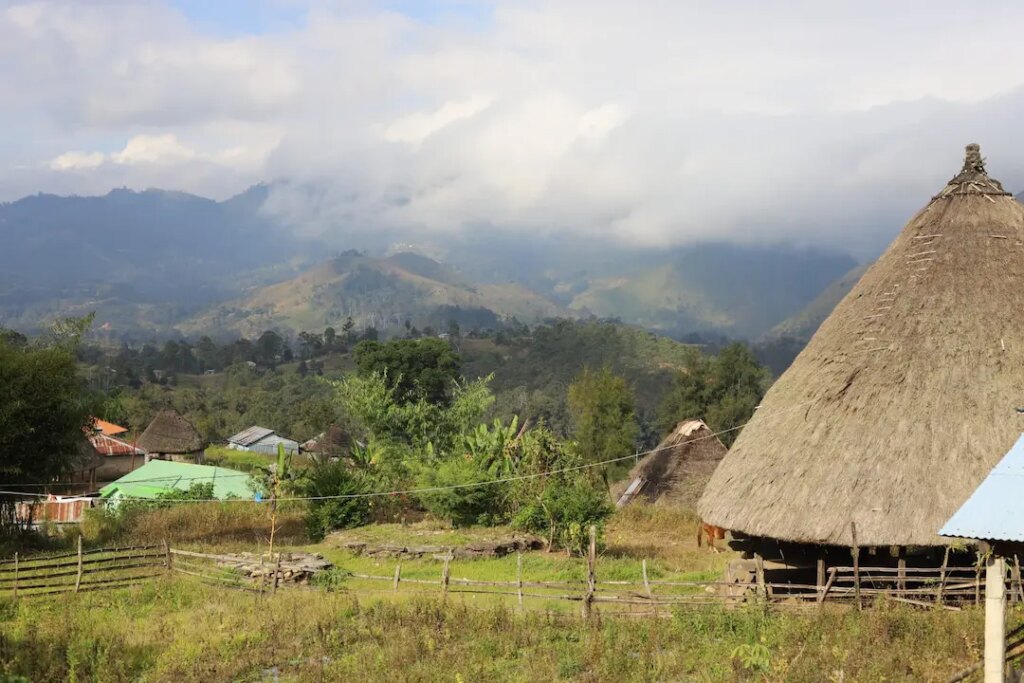 View through a village in Maubisse Timor Leste