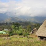 View through a village in Maubisse Timor Leste