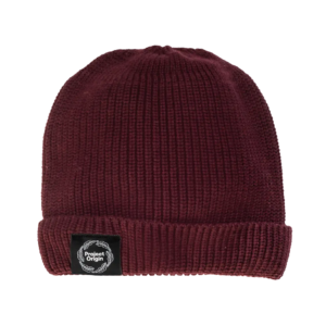 Dark red, burgundy, red cherry, wool, knitted Project Origin Coffee Merch