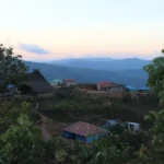 View across mountains and village in Timor-Leste