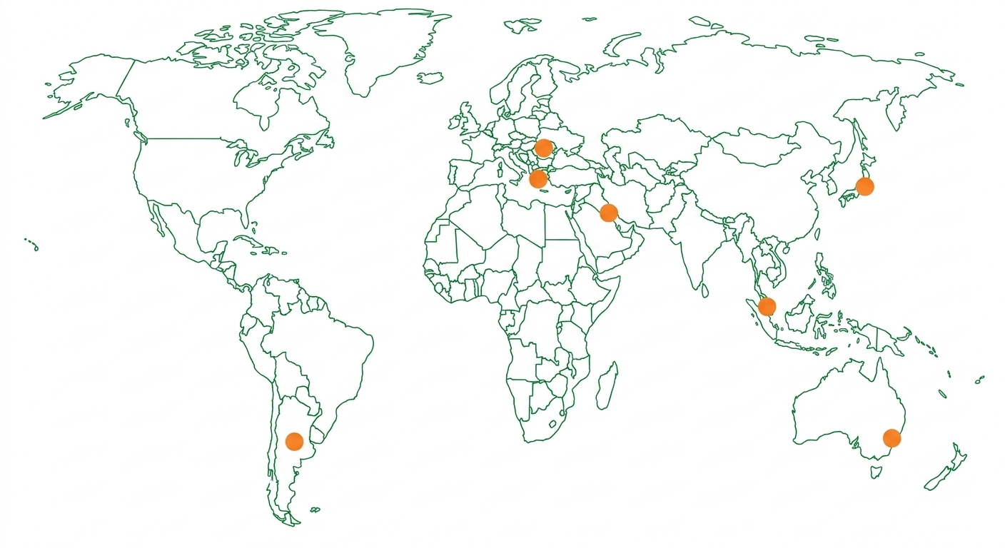 World map showing Project Origin's distribution partners